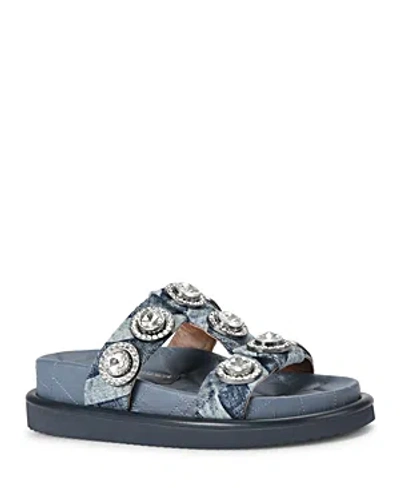 Kurt Geiger Denim Orson Crystal Sandals