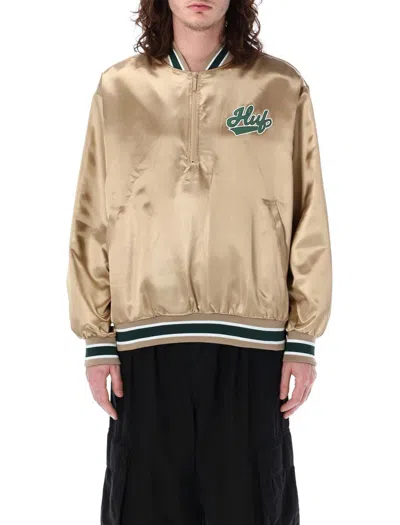 Huf Pop Fly Satin Sweatshirt In Tan