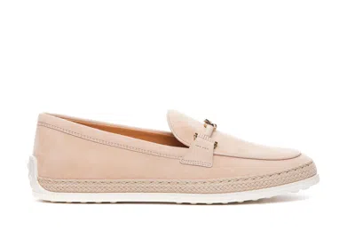 Tod's Suede Loafers In Pink