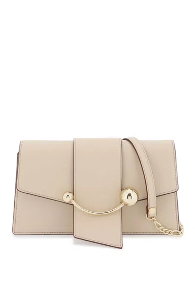 Strathberry Crescent On A Chain Crossbody Mini Bag In Oat (beige)