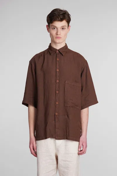 Costumein Corfu Linen Shirt In Brown