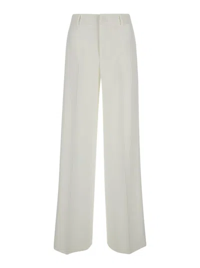 Pt01 Lorenza Half Elasticatd Belt Pants In Bianco
