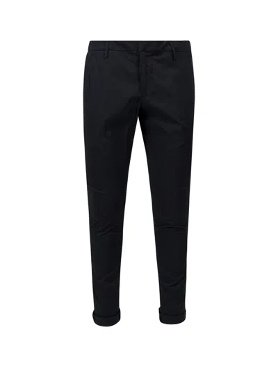 Dondup Pleated Straight Leg Trousers In Nero