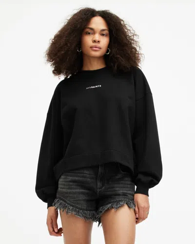 Allsaints Disc Lila Oversized Sweatshirt In Black