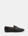 Allsaints Sapphire Leather Loafer Shoes In Black