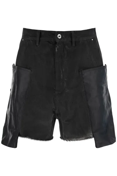 Rick Owens Stefan Panelled Cargo Shorts In Black