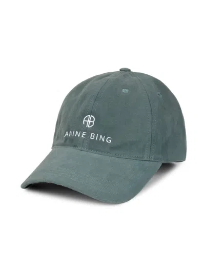 Anine Bing Logo-embroidered Baseball Cap In Green