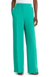 Ted Baker Llaylat High Waisted Wide Leg Twill Trousers In Green