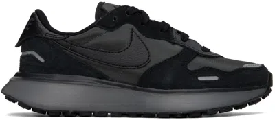 Nike Womens Anthracite Black Phoenix Waffle Leather And Mesh Low-top Trainers In Anthracite/black/off Noir/smoke Grey