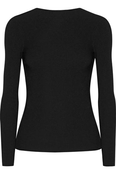 Helmut Lang Technical Tie-back Long-sleeve Jersey Top In Black