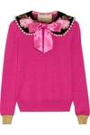 GUCCI EMBELLISHED CASHMERE AND SILK-BLEND SWEATER