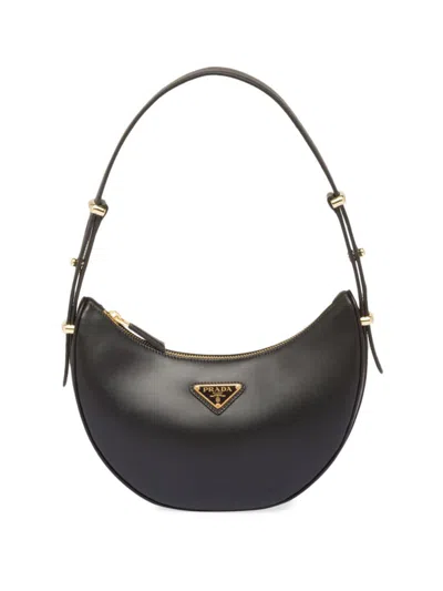 Prada Women's Leather Shoulder Bag In Black