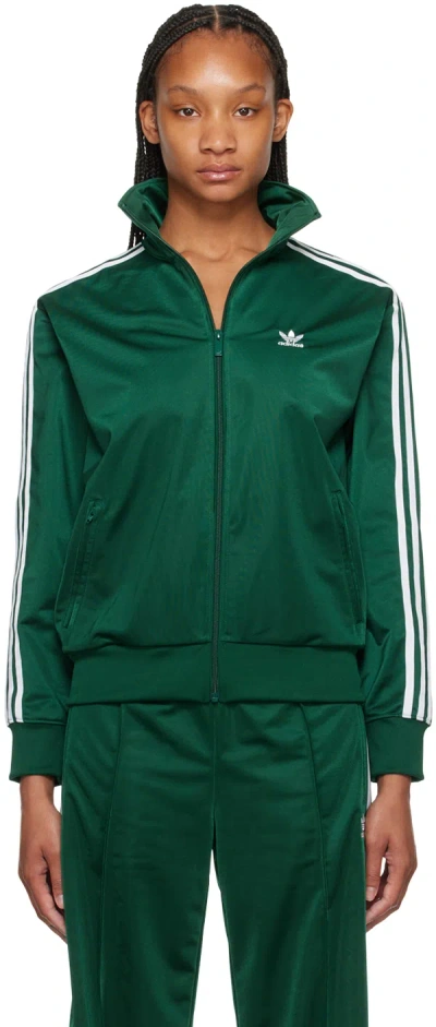 Adidas Originals Green Firebird Track Jacket In Collegiate Green