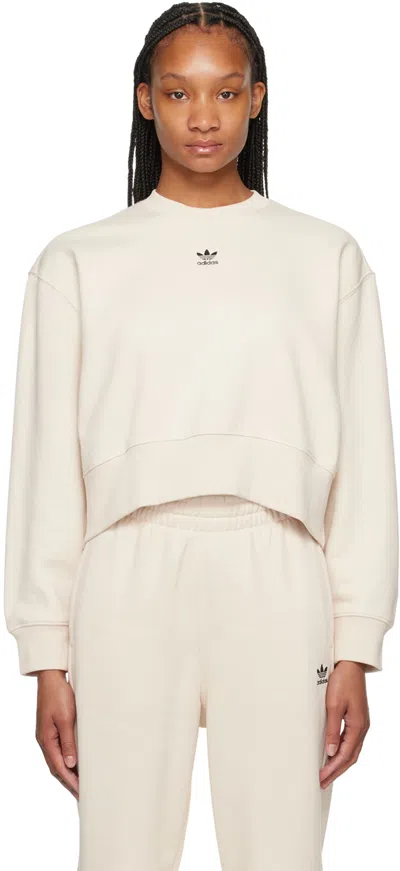 Adidas Originals Off-white Adicolor Essentials Sweatshirt In Wonder White