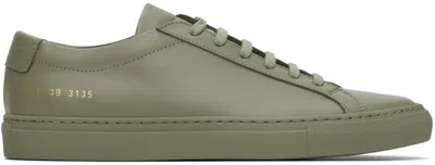 Common Projects Khaki Original Achilles Low Trainers In 3135 Moss