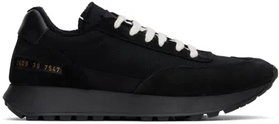 Common Projects Track Classic Leather And Suede-trimmed Ripstop Sneakers In Black