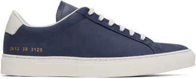 Common Projects Navy & White Retro Trainers In 3120 Blue