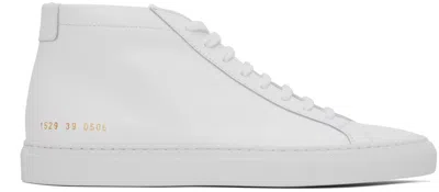 Common Projects White Achilles Mid Sneakers In 0506 White *