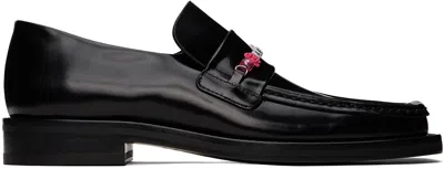 Martine Rose 3.5cm Leather Square Toe Beaded Loafers In Black