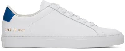 Common Projects White & Blue Retro Classic Sneakers In 0511 White/blue