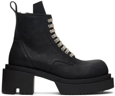 Rick Owens 80mm Leather Platform Boots In Black