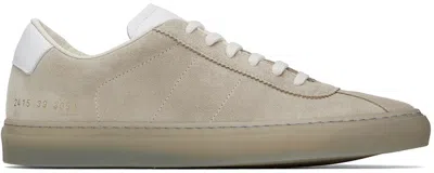 Common Projects Tennis 70 Low-top Suede Sneakers In Bone