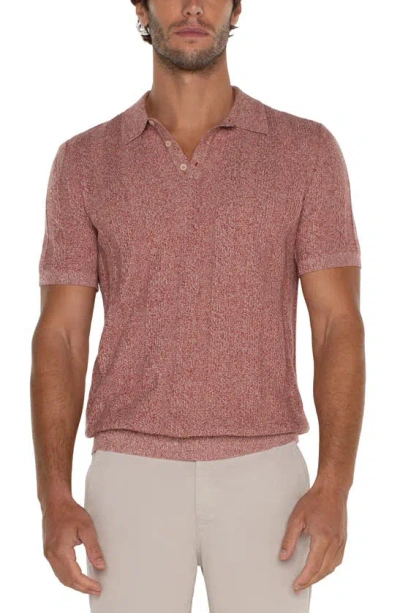 Liverpool Los Angeles Short Sleeve Knit Polo Jumper In Nantucket Red
