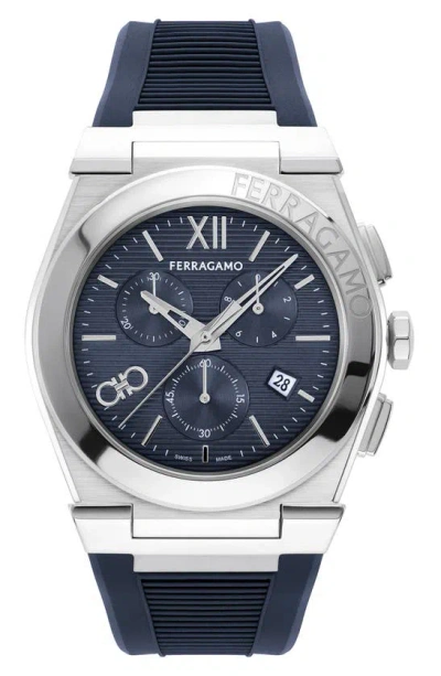 Ferragamo Vega Chronograph 42mm In Blue