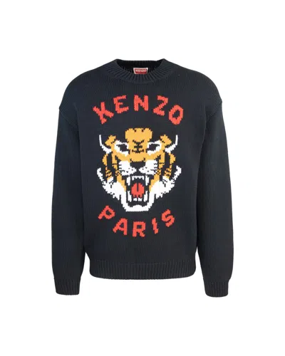 Kenzo Lucky Tiger Sweater In Black