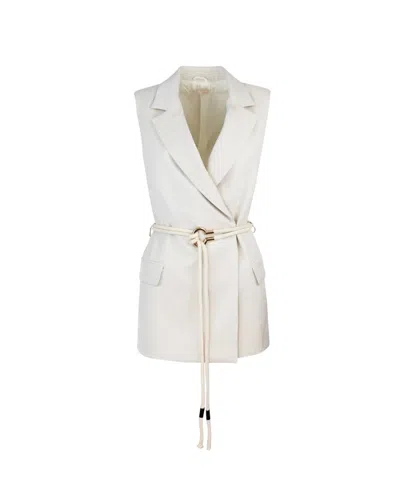 Liu •jo Liu Jo Waistcoat In Ivory