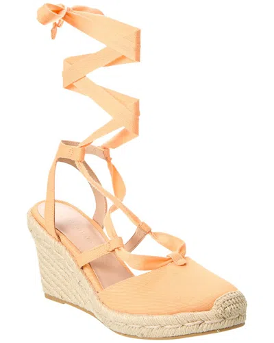 Stuart Weitzman Altdup Canvas Espadrille Wedge Sandal In Orange