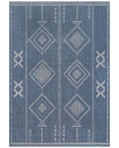 Nuloom Aria Tribal Transitional Indoor/outdoor Polypropylene & Polyester Area  Rug In Blue
