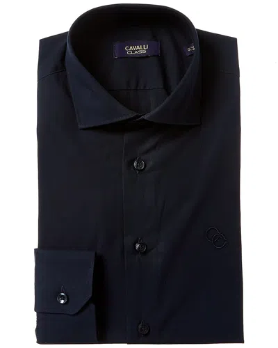 Cavalli Class Comfort Fit Dress Shirt In Blue