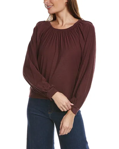 Nation Ltd Sloane Elastic Neck Top In Purple