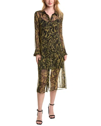 1.state Chiffon Shirtdress In Green