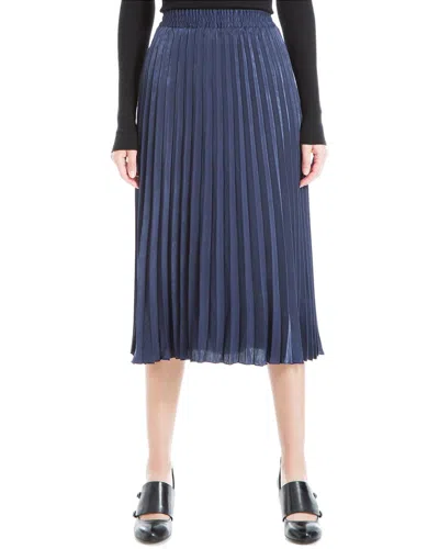 Max Studio Midi Pleated Skirt In Blue