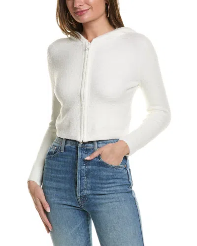 Alice And Olivia Alice + Olivia Lidell Crop Zip-up Hoodie In White