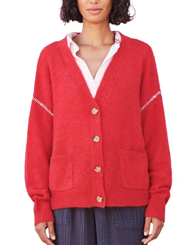 Sundry Boxy Cardigan In Red