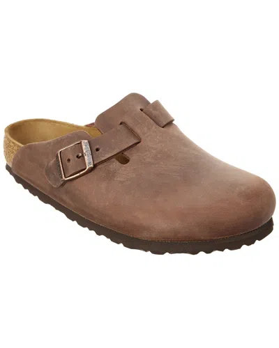 Birkenstock Boston Oiled Leather Sandals In Brown