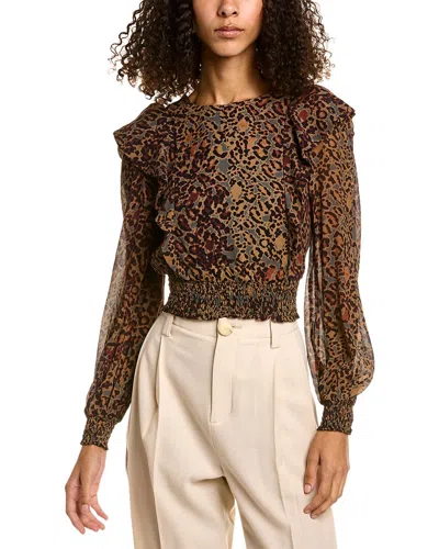 Allsaints Elodie Halftone Top In Brown