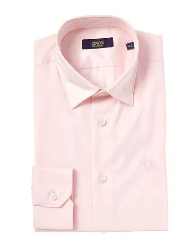 Cavalli Class Slim Fit Dress Shirt In Pink