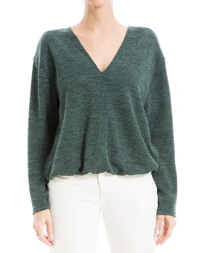 Max Studio Rib Knit Top In Green