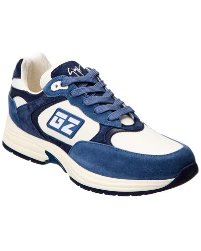 Giuseppe Zanotti Gz Runner Leather & Suede Sneaker In Blue
