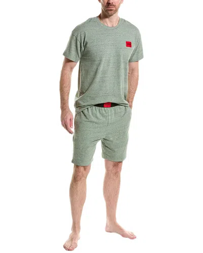Hugo Boss 2pc Melange T-shirt & Short Set In Green