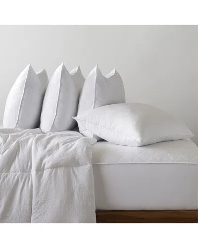 Ella Jayne Exquisite Set Of 4 Soft Plush Gel Fiber Filled Allergy Resistant Stomach Sleeper Pillows In White