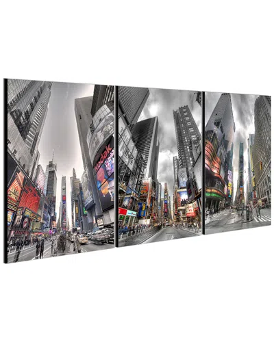 Chic Home Design Citylife 3pc Set Wrapped Canvas Wall Art