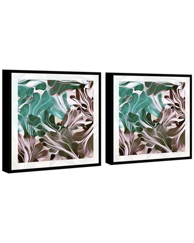 Chic Home Design Cavali 2pc Set Framed Wrapped Canvas Wall Art