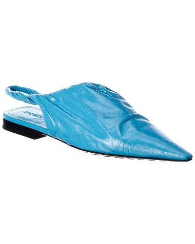 Bottega Veneta Leather Slingback Flat In Blue