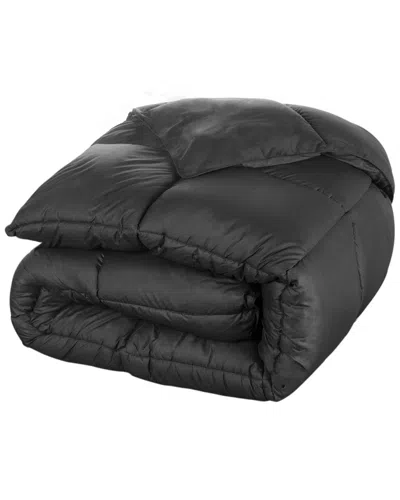 Superior Oversized Reversible All-season Down Alternative Comforter In Black