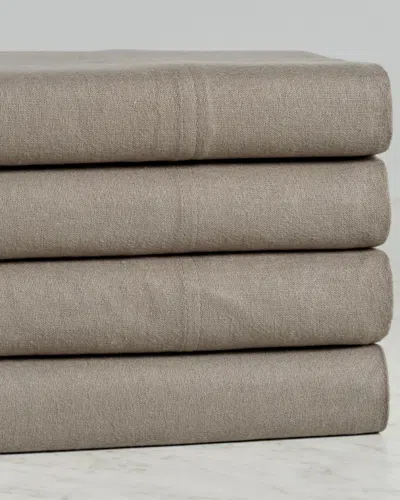 Superior Flannel Solid Deep Pocket Sheet Set In Gray